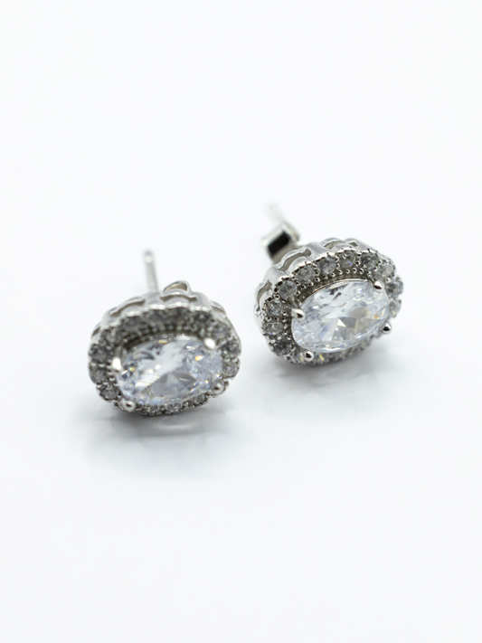 SELENA SILVER EARRINGS WHITE CUBIC ZIRCONIA