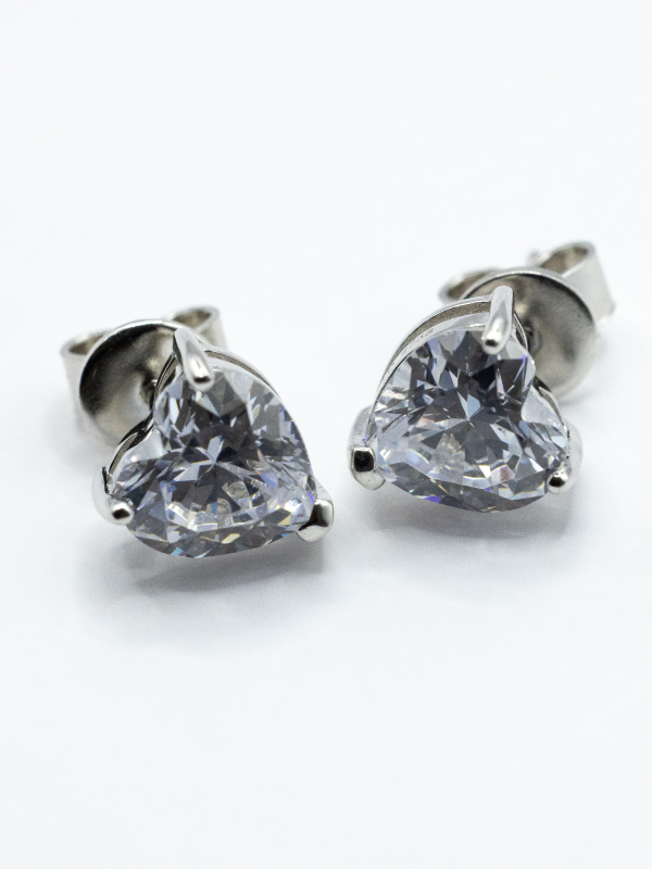 TAYLOR SILVER EARRINGS WHITE CUBIC ZIRCONIA