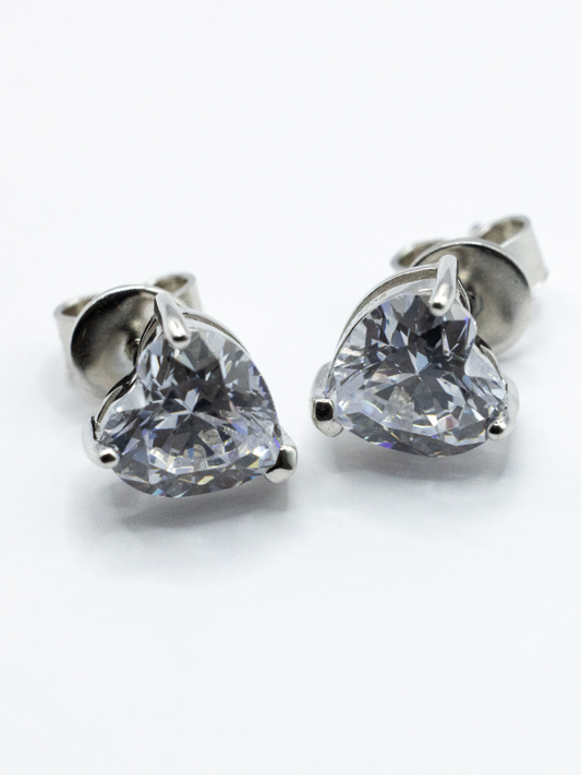 TAYLOR SILVER EARRINGS WHITE CUBIC ZIRCONIA