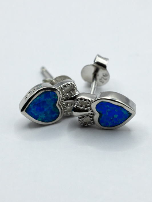 COLLINS SILVER EARRINGS BLUE OPAL