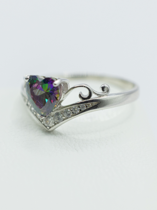 AURORA  AMETHYST SILVER RING